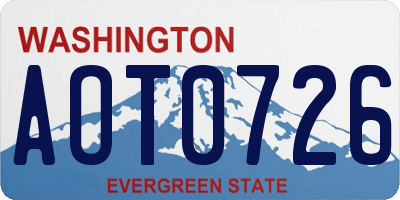 WA license plate AOT0726