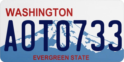 WA license plate AOT0733
