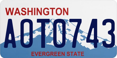 WA license plate AOT0743