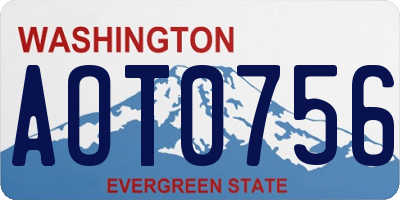 WA license plate AOT0756