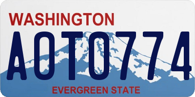 WA license plate AOT0774