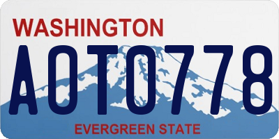 WA license plate AOT0778