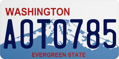 WA license plate AOT0785