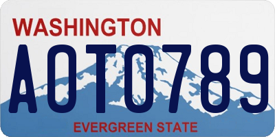 WA license plate AOT0789