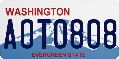WA license plate AOT0808