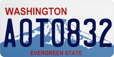 WA license plate AOT0832