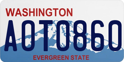 WA license plate AOT0860