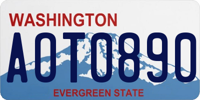 WA license plate AOT0890
