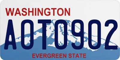 WA license plate AOT0902