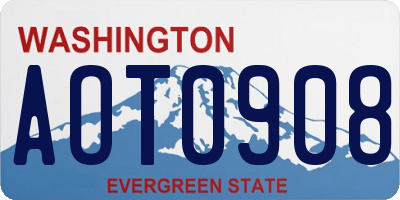 WA license plate AOT0908