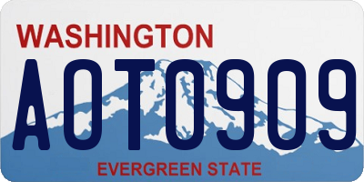 WA license plate AOT0909