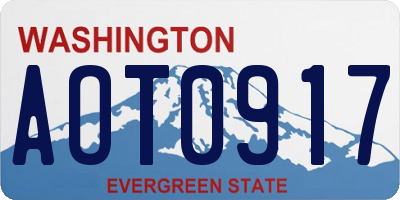 WA license plate AOT0917