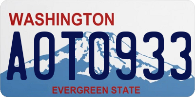WA license plate AOT0933
