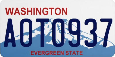 WA license plate AOT0937