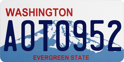 WA license plate AOT0952