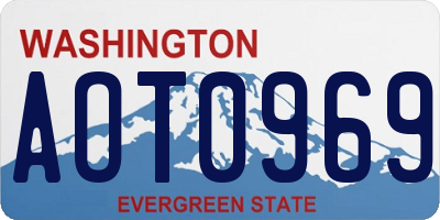WA license plate AOT0969