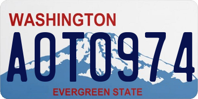 WA license plate AOT0974