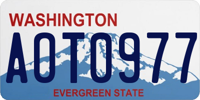 WA license plate AOT0977