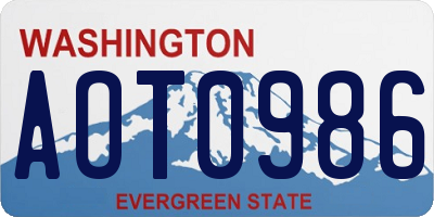 WA license plate AOT0986