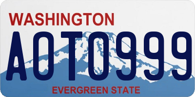 WA license plate AOT0999
