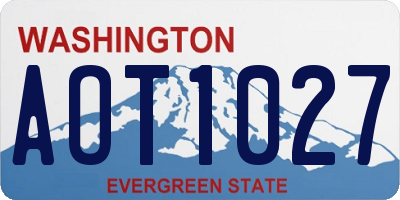 WA license plate AOT1027