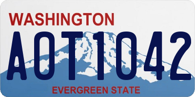 WA license plate AOT1042