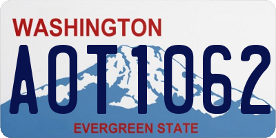 WA license plate AOT1062