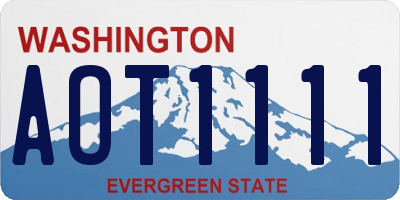 WA license plate AOT1111
