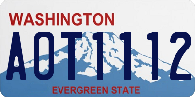 WA license plate AOT1112