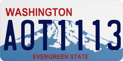 WA license plate AOT1113