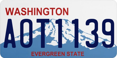 WA license plate AOT1139