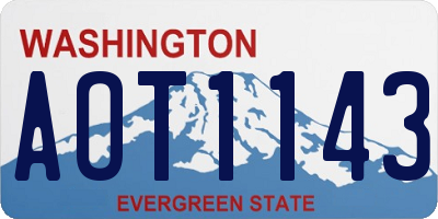 WA license plate AOT1143