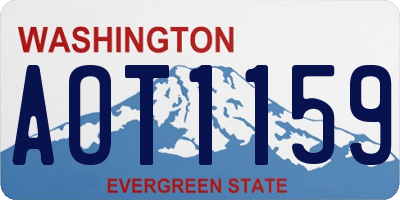 WA license plate AOT1159
