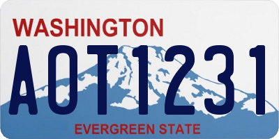 WA license plate AOT1231