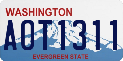 WA license plate AOT1311