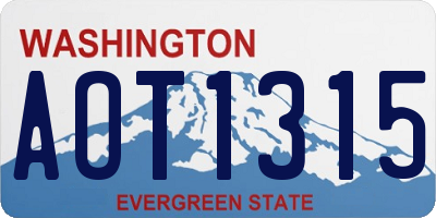 WA license plate AOT1315