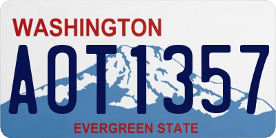WA license plate AOT1357
