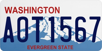 WA license plate AOT1567