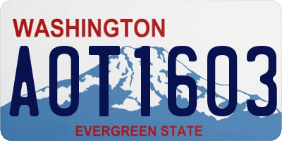 WA license plate AOT1603