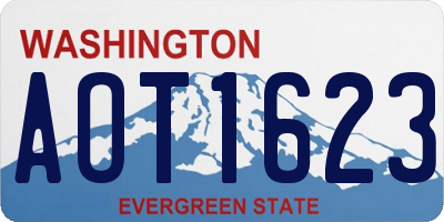WA license plate AOT1623