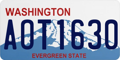 WA license plate AOT1630