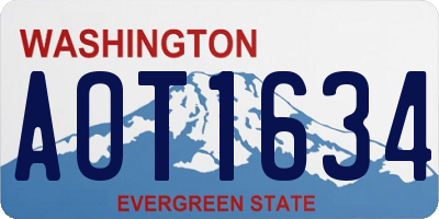 WA license plate AOT1634