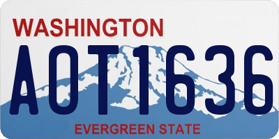 WA license plate AOT1636