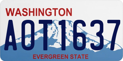 WA license plate AOT1637
