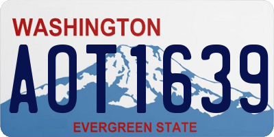 WA license plate AOT1639