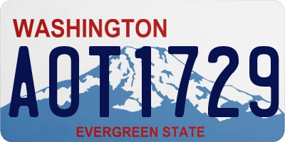 WA license plate AOT1729
