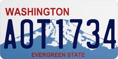 WA license plate AOT1734
