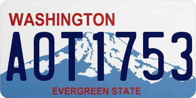 WA license plate AOT1753