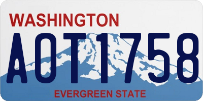 WA license plate AOT1758