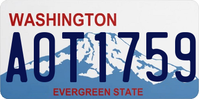 WA license plate AOT1759